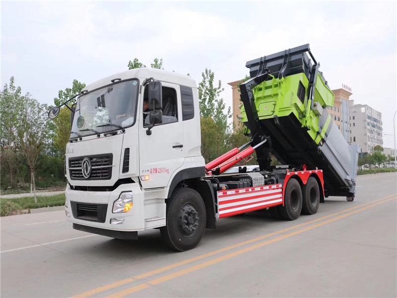 東風天龍25噸車廂可卸式垃圾車